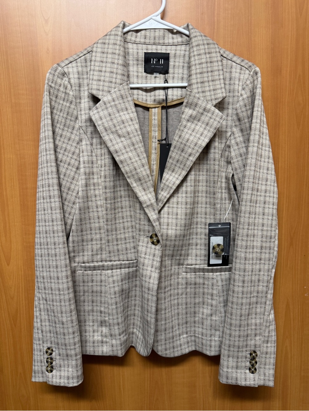 No. 11 Los Angeles - Womens Plaid Blazer Jacket - Size: M - New With Tags